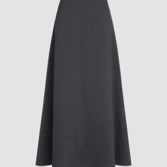 High Waist Solid Pleated Maxi Skirt - Picture 4 of 5